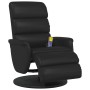 Sillón reclinable masaje con reposapiés cuero sintético negro en Sillones | Comprar online en Foru.es