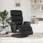 Sillón reclinable masaje con reposapiés cuero sintético negro en Sillones | Comprar online en Foru.es