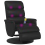Sillón reclinable masaje con reposapiés cuero sintético negro en Sillones | Comprar online en Foru.es