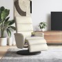 Sillón reclinable masaje con reposapiés cuero sintético crema en Sillones | Comprar online en Foru.es