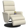 Sillón reclinable masaje con reposapiés cuero sintético crema en Sillones | Comprar online en Foru.es