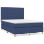 Cama box spring con colchón tela azul 140x200 cm de vidaXL, Camas y somieres - Ref: Foro24-3142343, Precio: 489,06 €, Descuen...