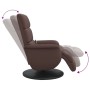 Sillón reclinable masaje con reposapiés cuero sintético marrón en Sillones | Comprar online en Foru.es