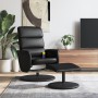 Sillón reclinable masaje con reposapiés cuero sintético negro en Sillones | Comprar online en Foru.es