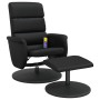 Sillón reclinable masaje con reposapiés cuero sintético negro en Sillones | Comprar online en Foru.es