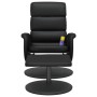 Sillón reclinable masaje con reposapiés cuero sintético negro en Sillones | Comprar online en Foru.es