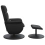Sillón reclinable masaje con reposapiés cuero sintético negro en Sillones | Comprar online en Foru.es