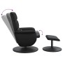 Sillón reclinable masaje con reposapiés cuero sintético negro en Sillones | Comprar online en Foru.es