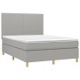 Cama box spring con colchón tela gris claro 140x190 cm de vidaXL, Camas y somieres - Ref: Foro24-3142169, Precio: 509,63 €, D...