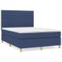 Box spring bed with blue fabric mattress 140x200 cm by vidaXL, Beds and slatted bases - Ref: Foro24-3142423, Price: 499,00 €,...
