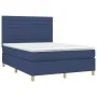Box spring bed with blue fabric mattress 140x200 cm by vidaXL, Beds and slatted bases - Ref: Foro24-3142423, Price: 499,00 €,...