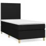 Box spring bed with black fabric mattress 90x190 cm by vidaXL, Beds and slatted bases - Ref: Foro24-3142139, Price: 288,71 €,...