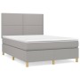 Cama box spring con colchón tela gris claro 140x200 cm de vidaXL, Camas y somieres - Ref: Foro24-3142257, Precio: 477,25 €, D...