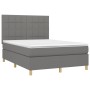 Cama box spring con colchón tela gris oscuro 140x190 cm de vidaXL, Camas y somieres - Ref: Foro24-3142330, Precio: 545,59 €, ...