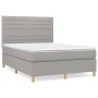 Cama box spring con colchón tela gris claro 140x190 cm de vidaXL, Camas y somieres - Ref: Foro24-3142409, Precio: 514,01 €, D...