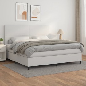 Cama box spring con colchón cuero sintético blanco 200x200 cm de vidaXL, Camas y somieres - Ref: Foro24-3142744, Precio: 735,...