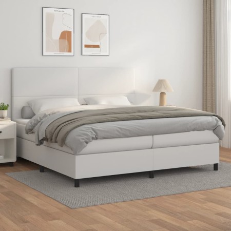 Cama box spring con colchón cuero sintético blanco 200x200 cm de vidaXL, Camas y somieres - Ref: Foro24-3142744, Precio: 735,...