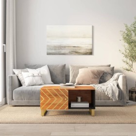 Mesa de centro madera maciza de mango negro marrón 80x50x40 cm en Mesas de centro | Comprar online en Foru.es