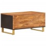 Mesa de centro madera maciza de mango negro marrón 80x50x40 cm en Mesas de centro | Comprar online en Foru.es