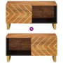 Mesa de centro madera maciza de mango negro marrón 80x50x40 cm en Mesas de centro | Comprar online en Foru.es