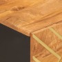 Mesa de centro madera maciza de mango negro marrón 80x50x40 cm en Mesas de centro | Comprar online en Foru.es