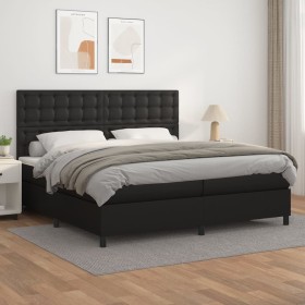 Cama box spring con colchón cuero sintético negro 200x200 cm de vidaXL, Camas y somieres - Ref: Foro24-3142863, Precio: 674,3...