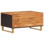 Mesa de centro madera maciza de mango negro marrón 80x50x40 cm en Mesas de centro | Comprar online en Foru.es
