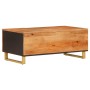 Mesa de centro madera maciza de mango negro marrón 100x54x40 cm en Mesas de centro | Comprar online en Foru.es