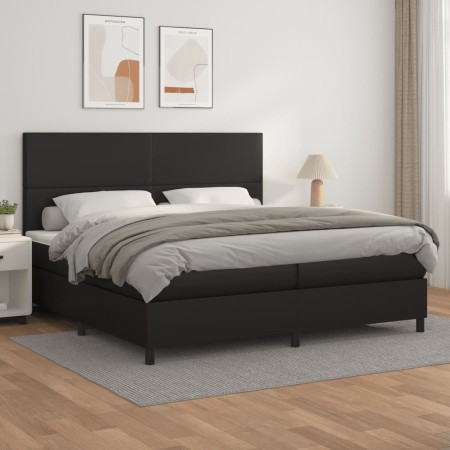 Cama box spring con colchón cuero sintético negro 200x200 cm de vidaXL, Camas y somieres - Ref: Foro24-3142743, Precio: 666,7...