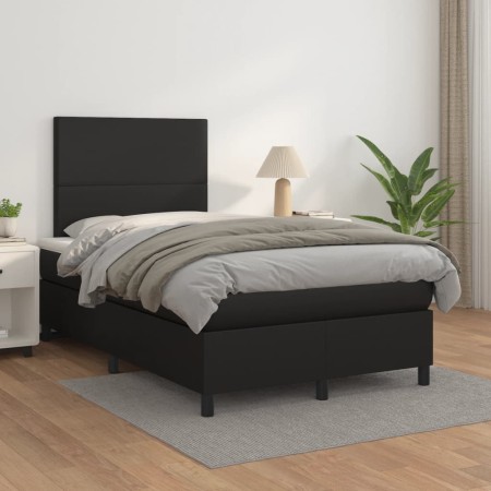 Cama box spring con colchón cuero sintético negro 120x200 cm de vidaXL, Camas y somieres - Ref: Foro24-3142713, Precio: 400,4...