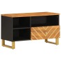Mueble de TV madera maciza de mango marrón negro 80x33,5x46 cm en Muebles TV | Comprar online en Foru.es