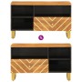 Mueble de TV madera maciza de mango marrón negro 80x33,5x46 cm en Muebles TV | Comprar online en Foru.es