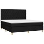 Cama box spring con colchón tela negro 160x200 cm de vidaXL, Camas y somieres - Ref: Foro24-3142587, Precio: 641,23 €, Descue...