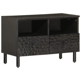 Mueble de TV madera maciza de mango negro 70x33x46 cm en Muebles TV | Comprar online en Foru.es