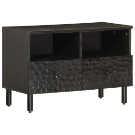 Mueble de TV madera maciza de mango negro 70x33x46 cm en Muebles TV | Comprar online en Foru.es