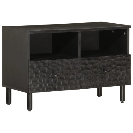 Mueble de TV madera maciza de mango negro 70x33x46 cm en Muebles TV | Comprar online en Foru.es