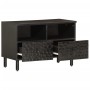 Mueble de TV madera maciza de mango negro 70x33x46 cm en Muebles TV | Comprar online en Foru.es
