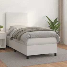 Boxspringbett mit weißer Kunstledermatratze 100x200 cm von vidaXL, Betten und Lattenroste - Ref: Foro24-3142708, Preis: 350,0...