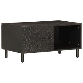 Mesa de centro madera maciza de mango negra 80x50x40 cm en Mesas de centro | Comprar online en Foru.es