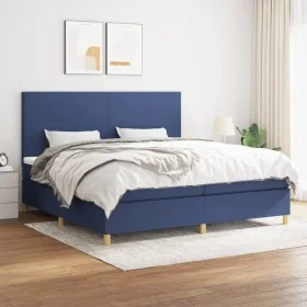 Box spring bed with blue fabric mattress 200x200 cm by vidaXL, Beds and slatted bases - Ref: Foro24-3142207, Price: 627,71 €,...