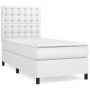 Cama box spring con colchón cuero sintético blanco 100x200 cm de vidaXL, Camas y somieres - Ref: Foro24-3142828, Precio: 355,...