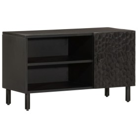Mueble de TV madera maciza de mango negro 80x31x46 cm en Muebles TV | Comprar online en Foru.es