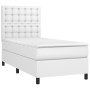 Cama box spring con colchón cuero sintético blanco 100x200 cm de vidaXL, Camas y somieres - Ref: Foro24-3142828, Precio: 355,...