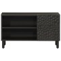 Mueble de TV madera maciza de mango negro 80x31x46 cm en Muebles TV | Comprar online en Foru.es