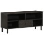 Mueble de TV madera maciza de mango negro 100x33x46 cm en Muebles TV | Comprar online en Foru.es