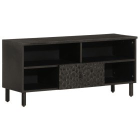 Mueble de TV madera maciza de mango negro 100x33x46 cm en Muebles TV | Comprar online en Foru.es