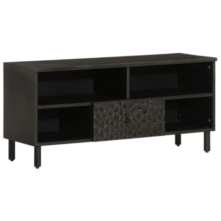 Mueble de TV madera maciza de mango negro 100x33x46 cm en Muebles TV | Comprar online en Foru.es