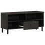 Mueble de TV madera maciza de mango negro 100x33x46 cm en Muebles TV | Comprar online en Foru.es