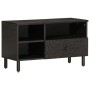 Mueble de TV madera maciza de mango negro 80x33x46 cm en Muebles TV | Comprar online en Foru.es