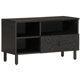 Mueble de TV madera maciza de mango negro 80x33x46 cm en Muebles TV | Comprar online en Foru.es